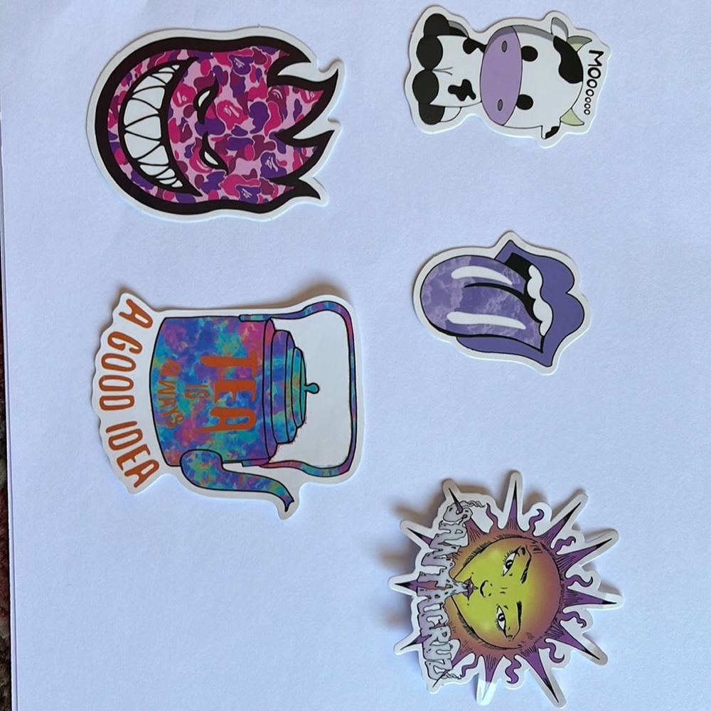 5 stickers, new